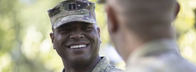 Soldier smiling